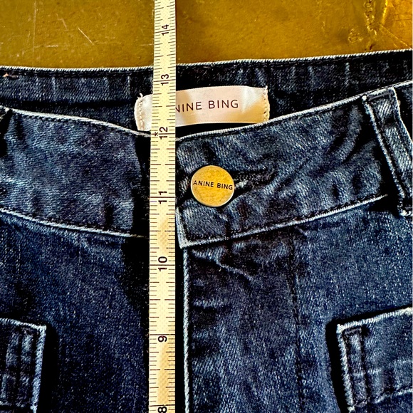 Anine Bing Patch Pocket Straight Leg Jeans - Picture 9 of 14